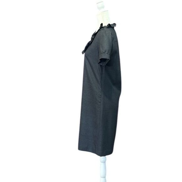 J. Crew Black Ribbon Ravine Cap-Sleeve Wool Dress Size 6 - Picture 9 of 14